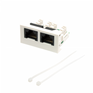 Вставка Mosaic 22.5x45 2xRJ45 Cat.5e, белая